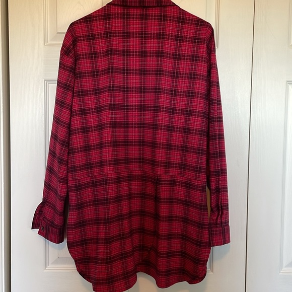 Women’s Coldwater Creek button down M pink sparkle plaid cute detail split back - Picture 11 of 11